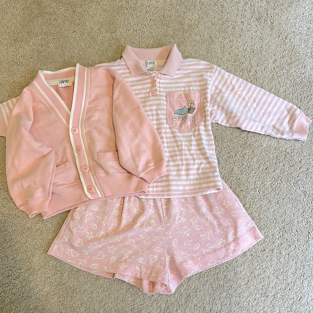 Vintage Kids ESPRIT - size Girls 3T Three Piece Pink Set